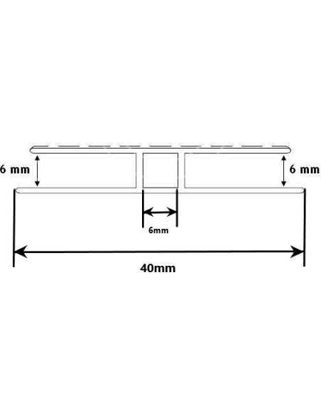 H Profil Til 4mm/6mm og 8mm/10mm Polykarbonat