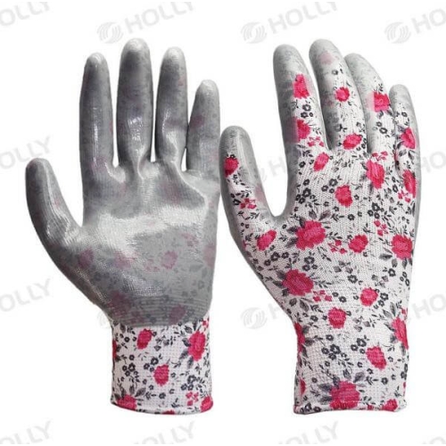 Hagehansker - nitrilbelagte grå str.9 (AGRONOM)