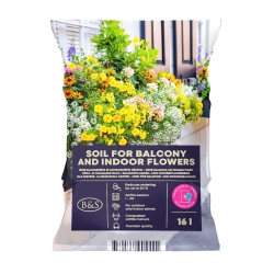 Jord for balkong- og inneplanter med fuktighetsperler 16L