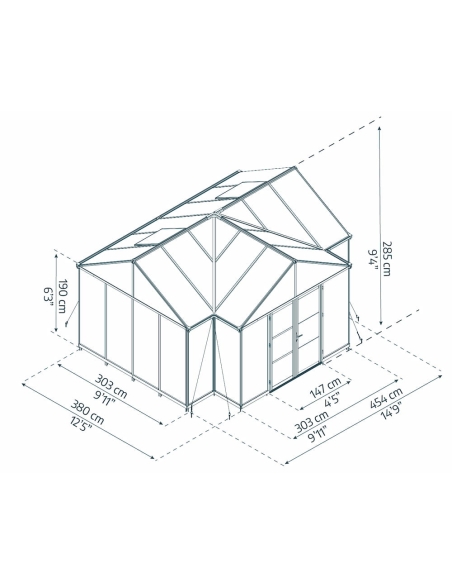 Drivhus Palram / Canopia TRIOMPHE 17.1m2