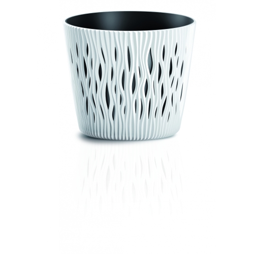 Blomsterpotter 16x14cm hvit med innerpotte