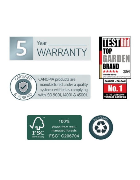 Drivhus i tre PALRAM NATURA (249 x 500cm)