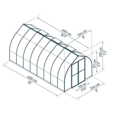 Drivhus Palram / Canopia BELA 244x490cm