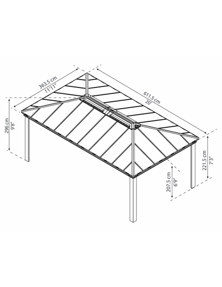 Paviljong Palram / Canopia DALLAS 360x607cm