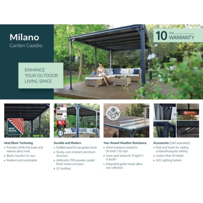 Paviljong Palram / Canopia MILANO 309x309cm