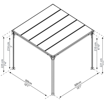 Paviljong Palram / Canopia MILANO 309x309cm