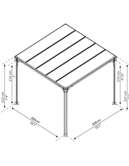 Paviljong Palram / Canopia MILANO 309x309cm