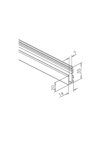 Speilmonteringsprofil for 6mm speil 250cm