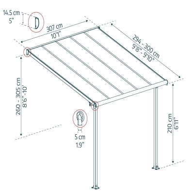 Terrassetak OLYMPIA 300x305cm