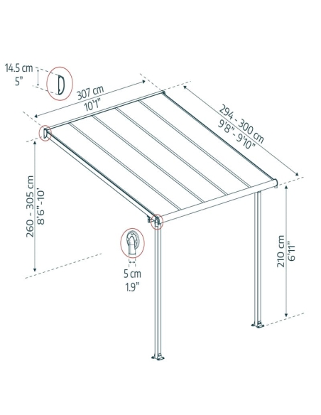 Terrassetak OLYMPIA 300x305cm