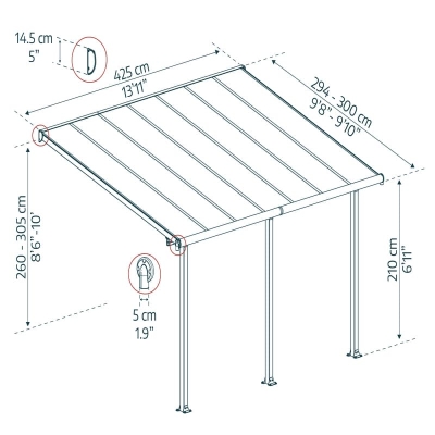 Terrassetak OLYMPIA 300x425cm