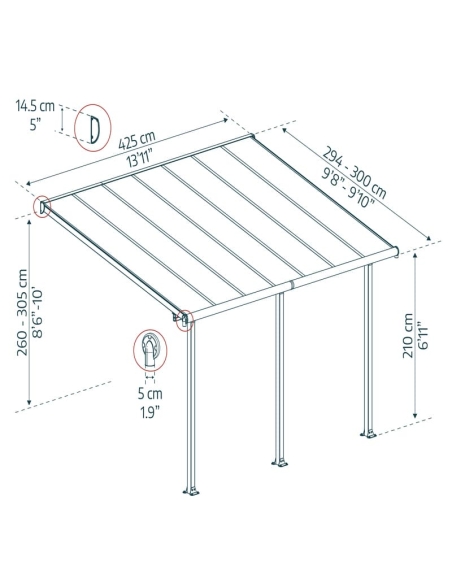 Terrassetak OLYMPIA 300x425cm