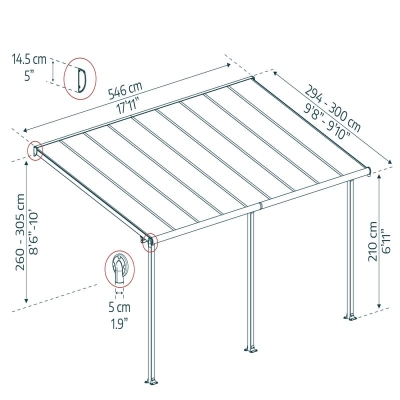 Terrassetak OLYMPIA 300x546cm
