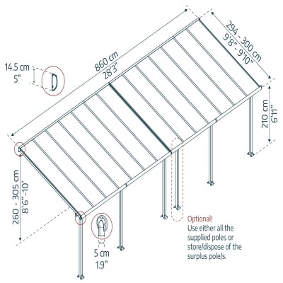 Terrassetak OLYMPIA 300x860cm