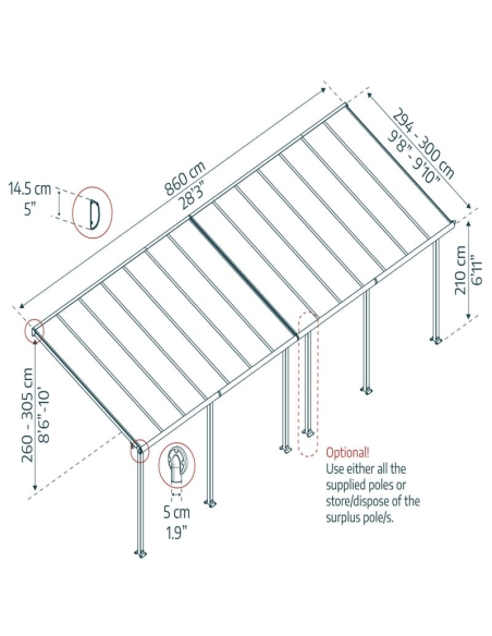 Terrassetak OLYMPIA 300x860cm