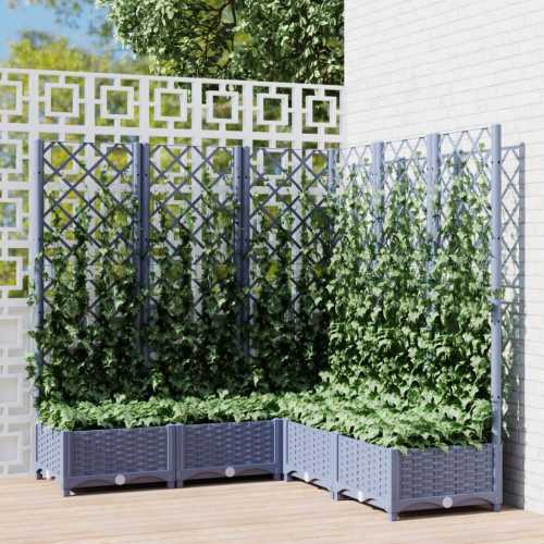 Plantekasse med espalier mørkegrå 120x120x121,5cm