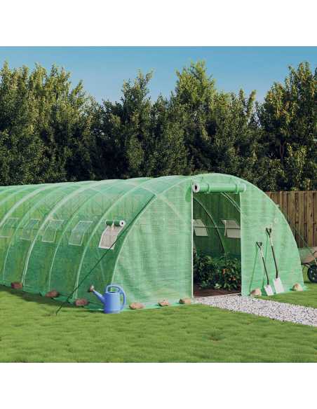 Drivhus med stålramme grønn 24m² 6x4x2m