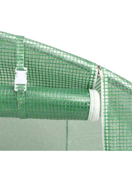 Drivhus med stålramme grønn 24m² 6x4x2m