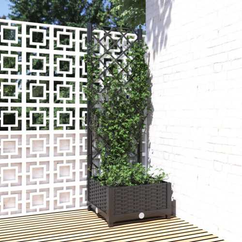Plantekasse med espalier svart 40x40x121,5cm