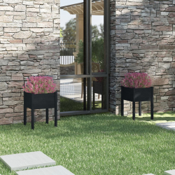 Plantekasser 2stk svart 50x50x70cm furu