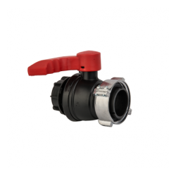 IBC kuleventil 75 mm innv.gjenge x 60 mm utv.gjenge med lokk