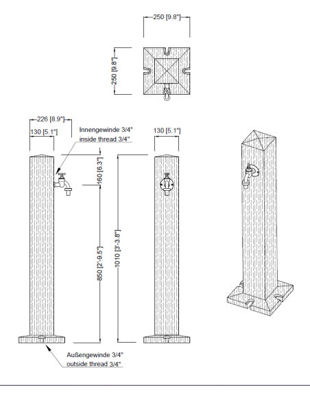 Vannpost / Vannsøyle (Woody,Mørk)