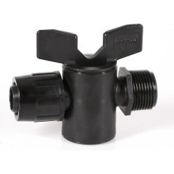 Kobling Med Kuleventil 20mm x 3/4 Utv.Gjenge