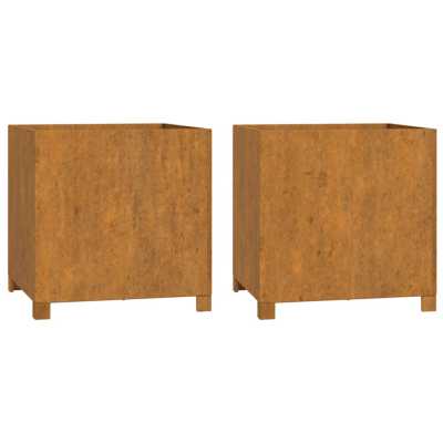 Plantekasser 2 stk 49x47x50cm cortenstål