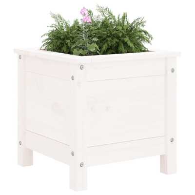 Plantekasse hvit 40x40x39 cm furu