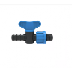 Slangekobling med kuleventil, dryppslange x PE-rør 10mm