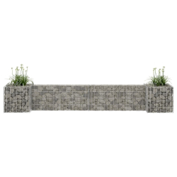 Gabion plantekasse H-formet ståltråd 260x40x40cm