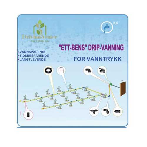 Micro-Drip Vanningssystem “Ett-Bens” For Vanntrykk