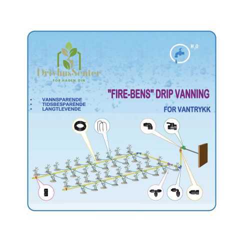 Micro-Drip Vanningssystem “Fire-Bens” 10m For Vanntrykk
