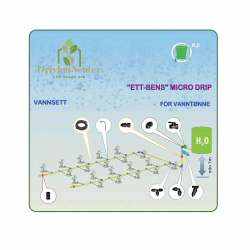Micro-Drip vanningssystem "Ett-Ben" for vanntønne