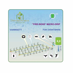 Micro-Drip vanningssystem “Fire-Bens” 10m for vanntønne