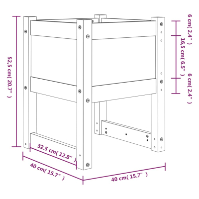 Plantekasse honningbrun 40x40x52,5cm furu