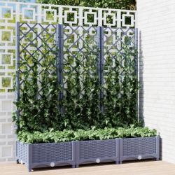 Plantekasse med espalier mørkegrå 120x40x121,5cm