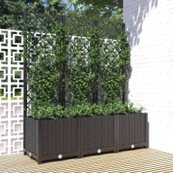 Plantekasse med espalier svart 120x40x136cm