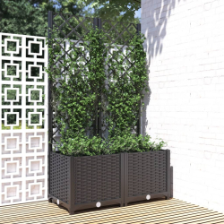 Plantekasse med espalier svart 80x40x136cm