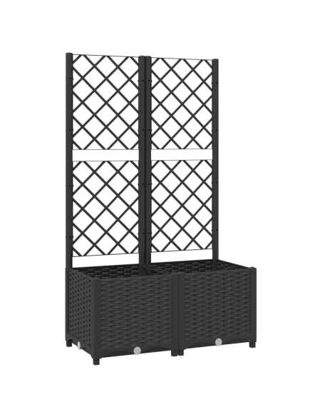 Plantekasse med espalier svart 80x40x136cm