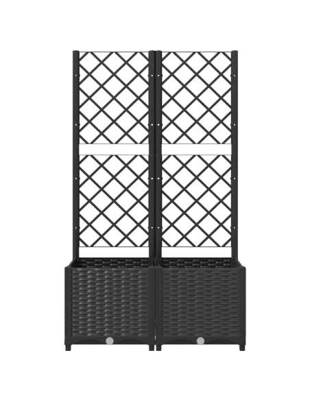 Plantekasse med espalier svart 80x40x136cm