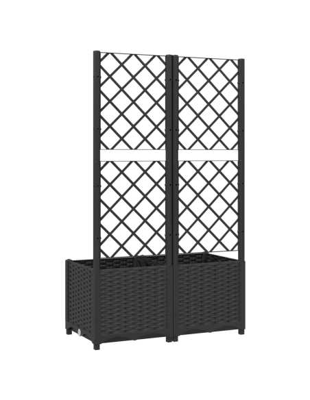 Plantekasse med espalier svart 80x40x136cm