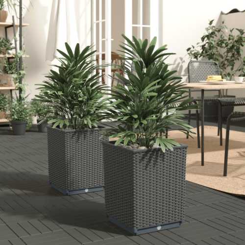 Plantekasser 2 stk svart 30x30x37cm