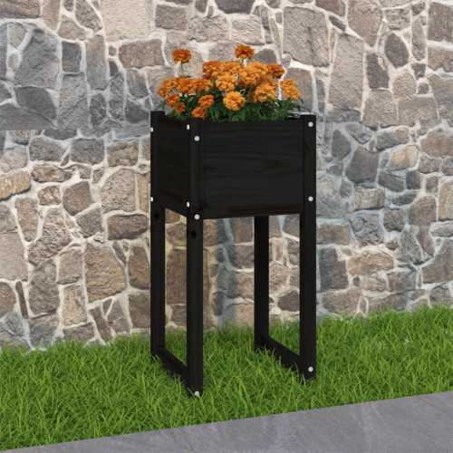 Plantekasse svart 40x40x81cm furu