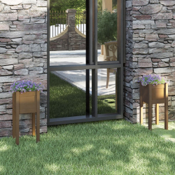 Plantekasser 2 stk honningbrun 31x31x70cm furu