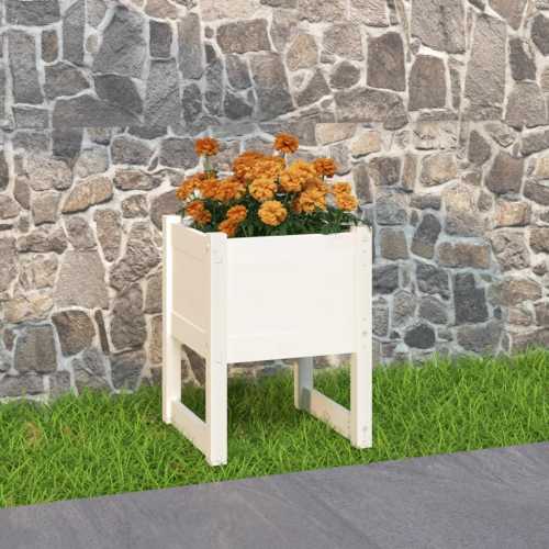 Plantekasse hvit 40x40x52,5cm heltre furu