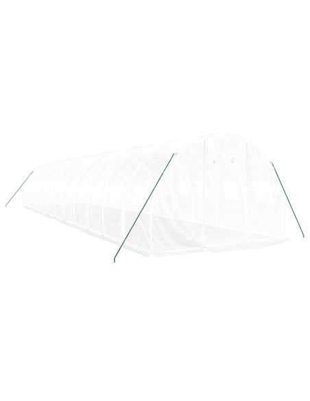 Drivhus med stålramme hvit 36m² 12x3x2m