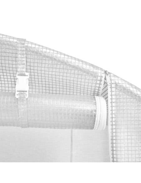 Drivhus med stålramme hvit 36m² 12x3x2m