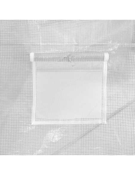 Drivhus med stålramme hvit 36m² 12x3x2m