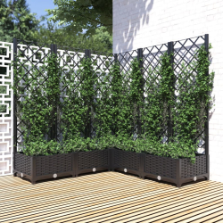 Plantekasse med espalier svart 120x120x121,5cm